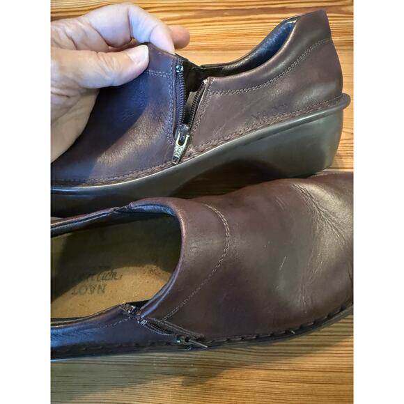 Naot Comfort Shoes EU 42 US 11 Brown Clog Style Side Zipper Leather Sturdy - Picture 6 of 13